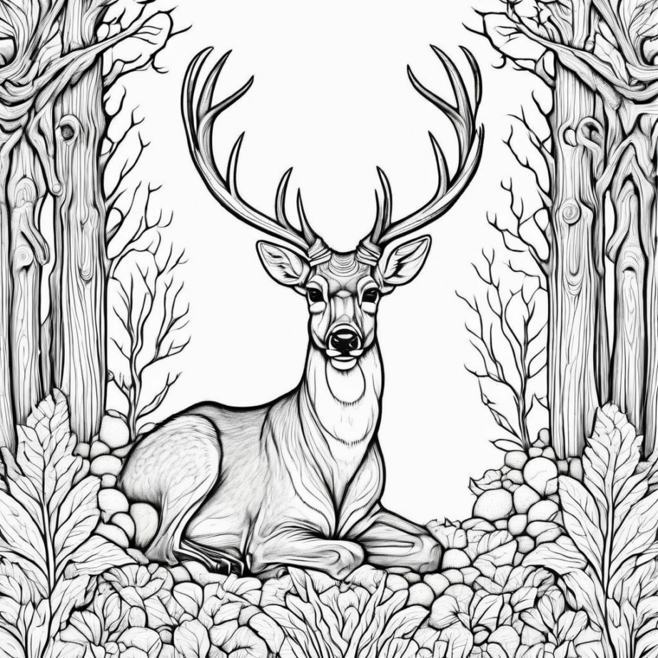 Coloring Page Deer Easy How To Drawing Coloring page deer easy how to drawing