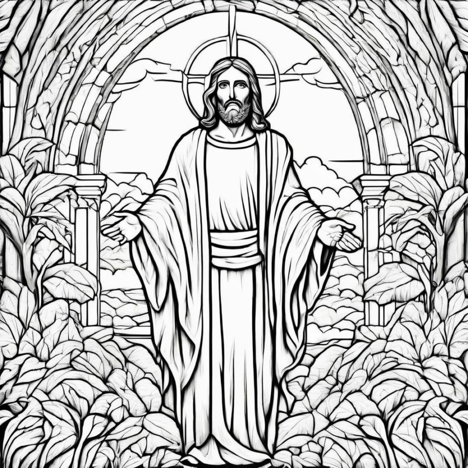 coloring page jesus - Easy how to drawing