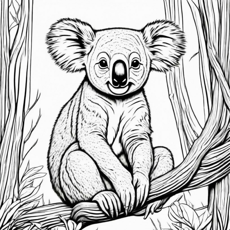 coloring page koala2 - Easy how to drawing