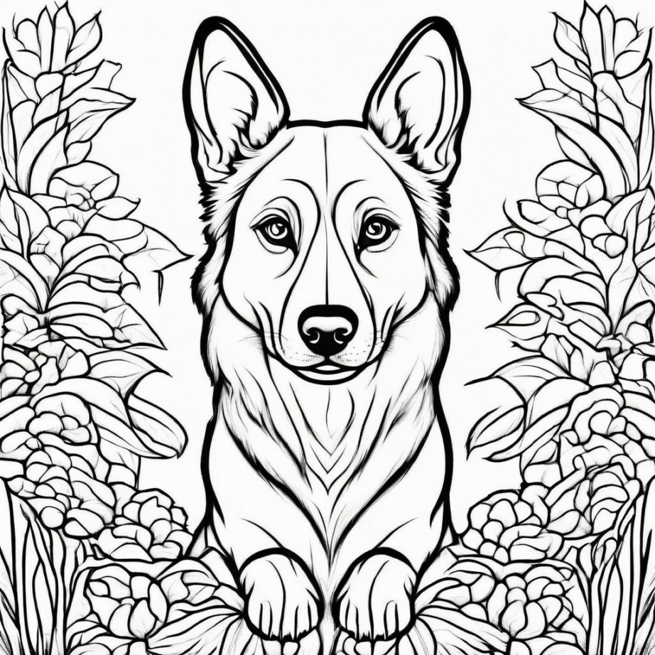 Coloring Page Of A Dog Easy How To Drawing