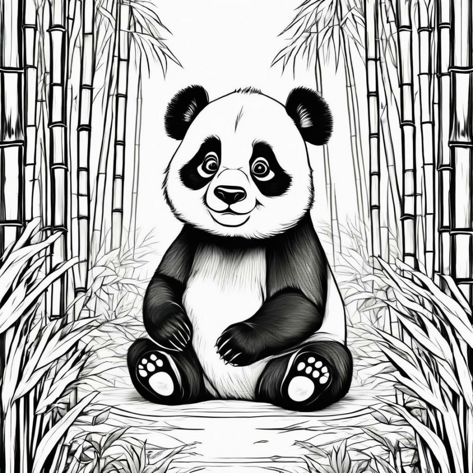 coloring page panda - Easy how to drawing