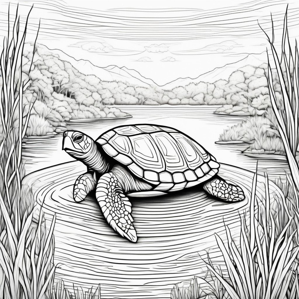 coloring page turtle - Easy how to drawing